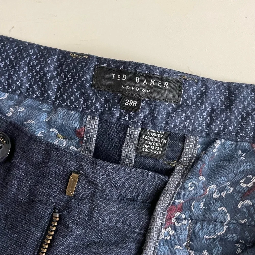 Ted Baker London Men’s Westin Classic Fit Brushed Cotton Trouser Pant Navy 38x31